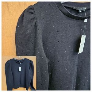 NWT Crystals (Sz M) Black Top